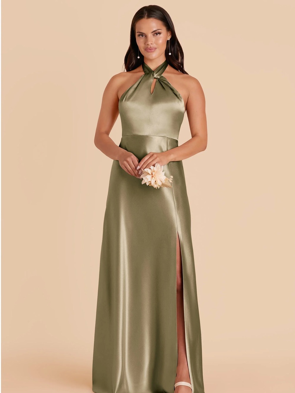 Birdy Grey Shiny Satin Moss Monica Dress